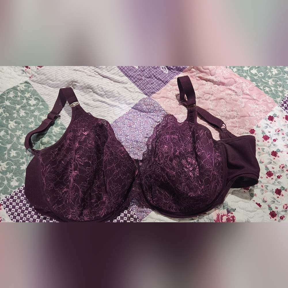 Elegant Purple Lace Bra